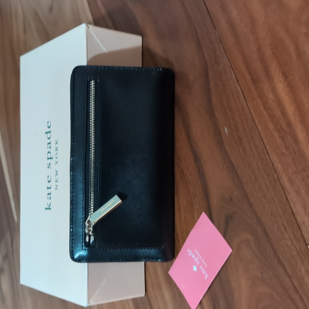 Kate Spade Saffino Leather Staci Large Slim Wallet Zip Compartment in Box❤️ - Picture 9 of 10